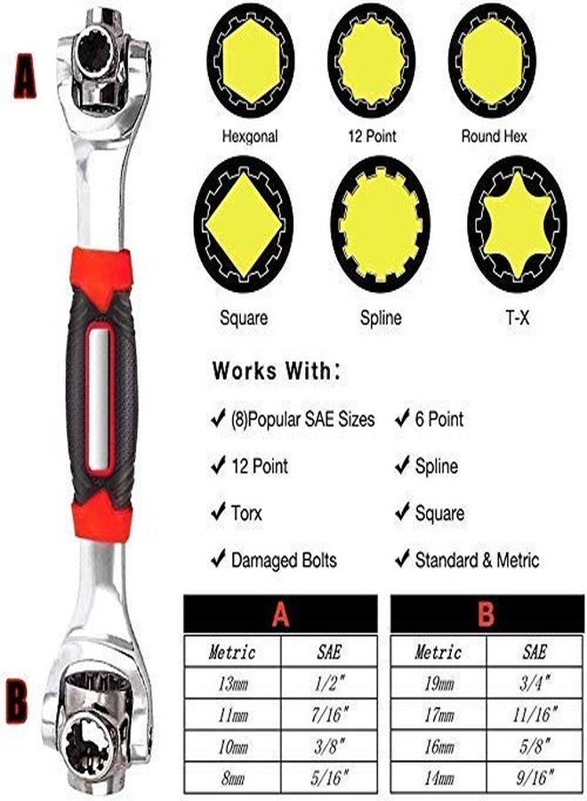 MOBHADA 48 in 1 Socket Wrench Multifunction Universal Tool (Silver) - Image 4
